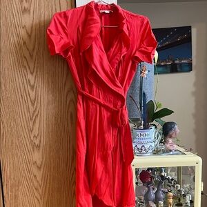 Banana Republic Vibrant Red Mini Silk Dress Sz 4